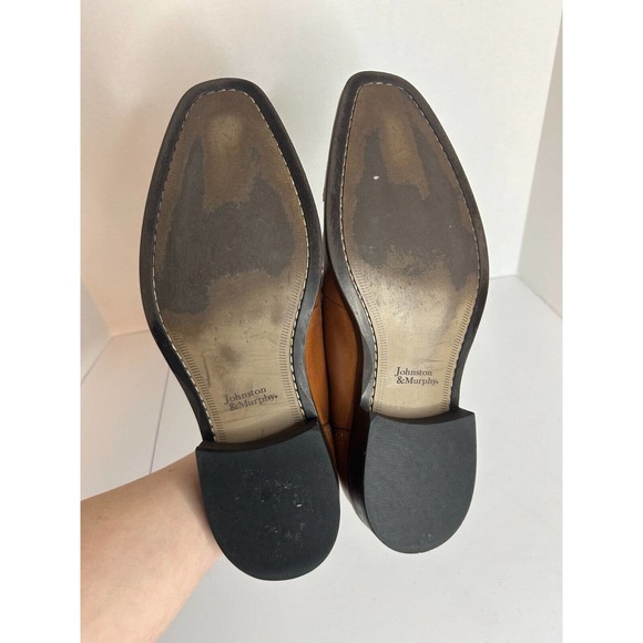 Johnston Murphy Shoes Mens 8.5 Casual Lace Up Oxford Brown Leather - Picture 7 of 8